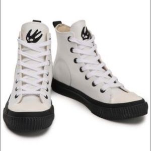 High-Top White and Black Sneakers